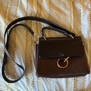 Brown O-Ring Hand Bag with Strap